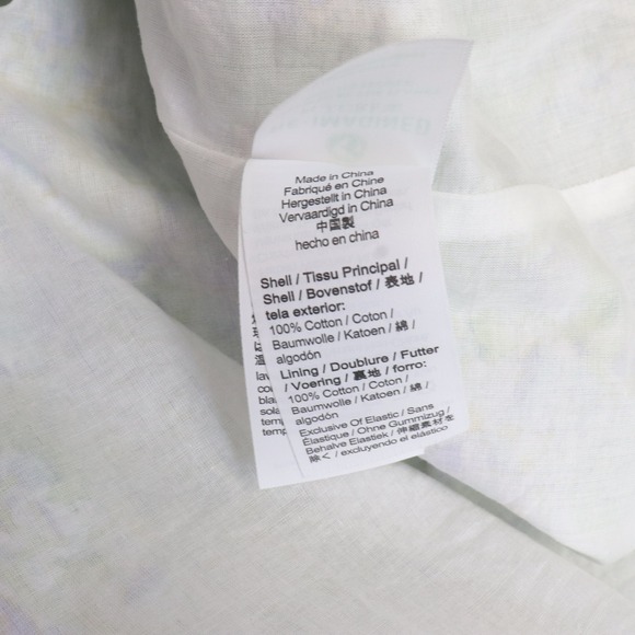 J Crew Afternoon Dress in Liberty Lodden Fabric Lg Smocked Neckline Green Blue - Picture 11 of 12